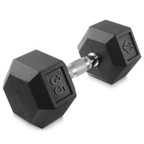 Philosophy Gym Rubber Coated Hex Dumbbell Hand Weight, 35 lbs