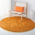 thumbnail image 2 of SAFAVIEH Novelty Delbert Abstract Reversible Area Rug, Orange/Green, 4' x 4' Round, 2 of 20