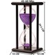 thumbnail image 2 of Reloj de arena de 60 minutos, temporizador de 1 hora para decoración del hogar, reloj de arena, adorno de oficina, marco de madera, reloj de arena, temporizador de cocina de 1 hora, color morado, 2 of 4