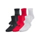 thumbnail image 2 of Pack de 6 calcetines Under Armour unisex para niños y jóvenes esenciales, color rojo, 2 of 3