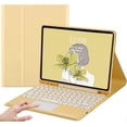 thumbnail image 1 of iPad Air5/Air4 Case with Keyboard, Trackpad Detachable Keyboard with Pencil Holder -Wireless Bluetooth Touchpad Keyboard Cover for Generation,Yellow, 1 of 4