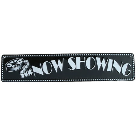 Now Showing Tin Sign Vintage Movie Theatre Film Reel Wall Decor