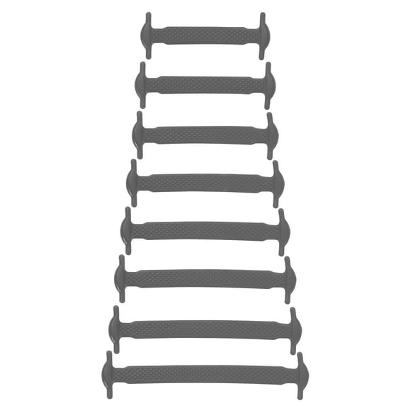 16Pack No Tie Shoe Laces for Adults, Elastic Flat Tieless Shoelaces, Gray