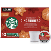 Starbucks Flavored Coffee K-Cup Pods — Gingerbread for Keurig Brewers — Holiday Limited Edition — 1 box (10 pods)