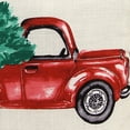 thumbnail image 4 of Jordan Manufacturing 18" x 18" Green, Red and Cream Merry Christmas Truck Square Reversible Decorative Throw Pillow with Welt, 4 of 6