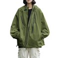 thumbnail image 1 of Gibobby Abrigos talla grande Chaqueta unisex de color sólido para escalada en montaña al libre, otoño e invierno, ajuste holgado, ropa de abrigo informal para parejas a de viento (Verde, M), 1 of 5