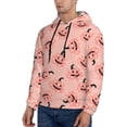 thumbnail image 3 of Pofeuu Smiling Pink Pumpkins Print Mens Casual Hooded Collar Drawstring Hoodies Pullover Sweatshirts Casual Long Sleeve Shirts-Medium, 3 of 7