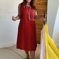thumbnail image 2 of Kaemgyyd Womens Summer Dresses Comfy Crew Neck Sleeveless Sundresses Plus Size Tank Dress Fashion Outfits with Button, 2 of 7