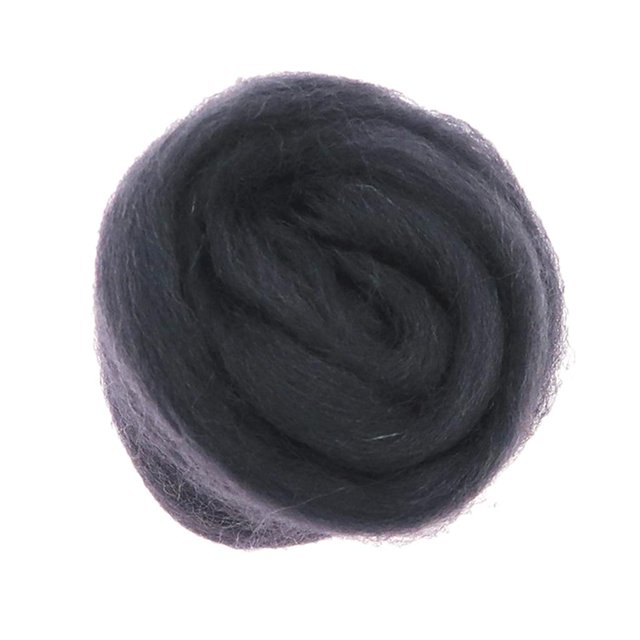 1 Pieza de Lana de Lana Suave de 10 Materiales Artesanales de Gris oscuro Zulema Wool Roving