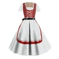 thumbnail image 3 of Puntoco Vestido De Manga Corta Para Mujer Oktoberfest Estampado Vestido De Fiesta Con Cuello Redondo Rojo Xl,Regalos Para Mujer Joven, 3 of 3