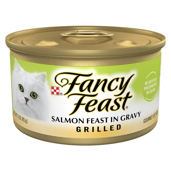 Purina Fancy Feast Grilled Kitten Food Wet Cat Food Salmon Feast in Gravy 3 oz Can (Pack of 9)