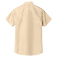 thumbnail image 4 of Men's Linen Short Sleeved Casual Shirt Collarless Standing Collar Summer Top M, 4 of 5