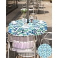 thumbnail image 5 of Outdoor Tablecloth with Umbrella Hole,Summer Ocean Blue Green Wave Stripes Spillproof Waterproof Table Cloth Zippered Table Covers,Starfish Seamless Washable Tablecloths for Picnic/Patio, 5 of 6