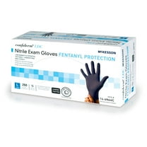 McKesson Confiderm Nitrile Exam Gloves, Low-Derma Latex-Free Medical Gloves, Large, 250 Count, 10 Boxes, 2500 Total
