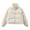 Beige, variant on Fanxing Corduroy Puffer Jacket for Women Lightweight Quilted Bomber Jacket Outwear Solid Color Casual Button Down Down Coat