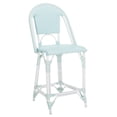 thumbnail image 3 of Safavieh California Outdoor Aluminum and Wicker Counter Stool, Baby Blue/White, 3 of 11
