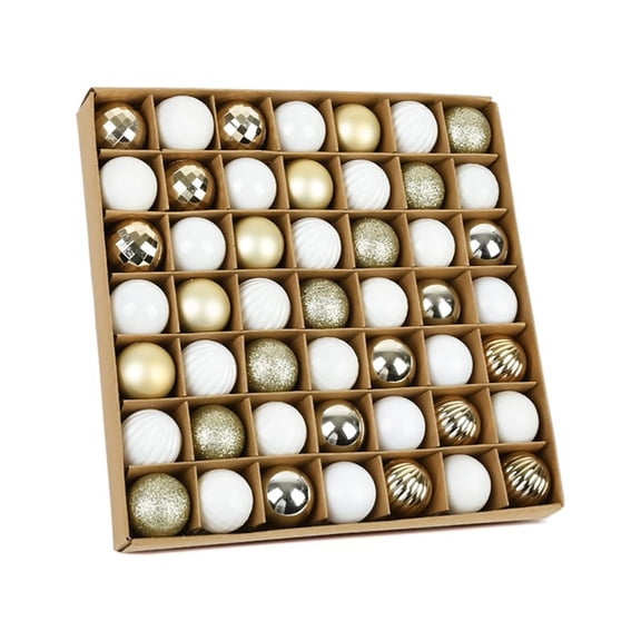 49 Pcs Mini Christmas Ornaments for Mini Tree - 1.18" Shatterproof Small Hanging Balls Set for Xmas Holiday Table Wreath Decor (C)