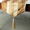 thumbnail image 3 of The HomeCentric Chemin de Table Décoratif Ombré Or 14 x 48 Pouces Velours Froissé & Pompons Style Moderne Tissu Velours Motif Ombré Chemin de Table, 3 of 3
