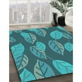 thumbnail image 2 of Ahgly Company Indoor Square Patterned Dark Turquoise Green Area Rugs, 7' Square, 2 of 6