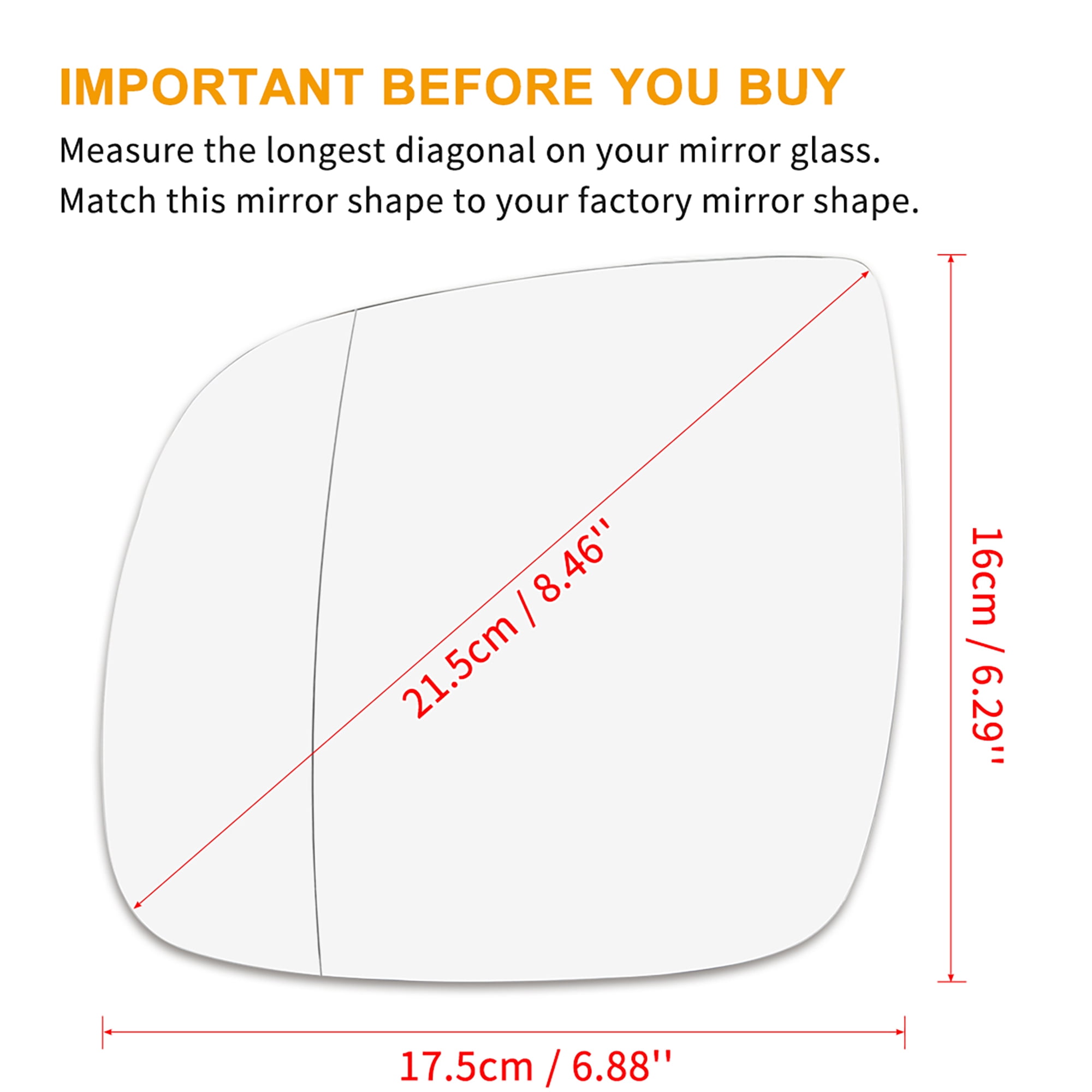 Unique Bargains Car Mirror Glass Heated Backing Plate Driver Side Rearview Mirrors