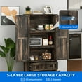 thumbnail image 2 of Dextrus Kitchen Pantry Cabinet with Drawers & Doors, Pantry Storage Cabinet with Shelves, Dark Oak, 2 of 10
