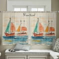 thumbnail image 4 of Nautical Boat, Semi Sheer Curtains 54 Inch Length 2 Panels Set, Coastal Sailing Ship Ocean Painted Sea Sheer Kitchen Curtain Privacy Voile Window Curtain for Living Room Bedroom Rod Pocket Drapes, 4 of 7