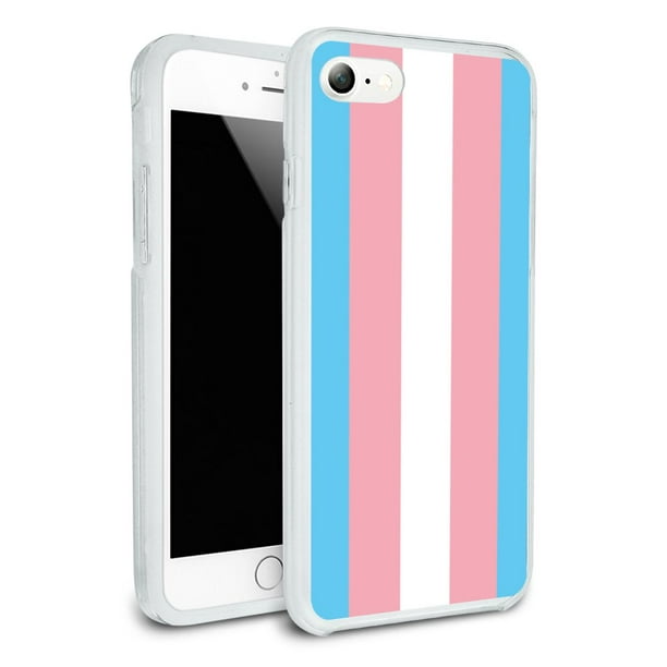 Transgender Trans Pride Flag Original Blue Pink White Protective Slim Fit Hybrid Rubber Bumper Case Fits Apple Iphone 8 Walmart Com