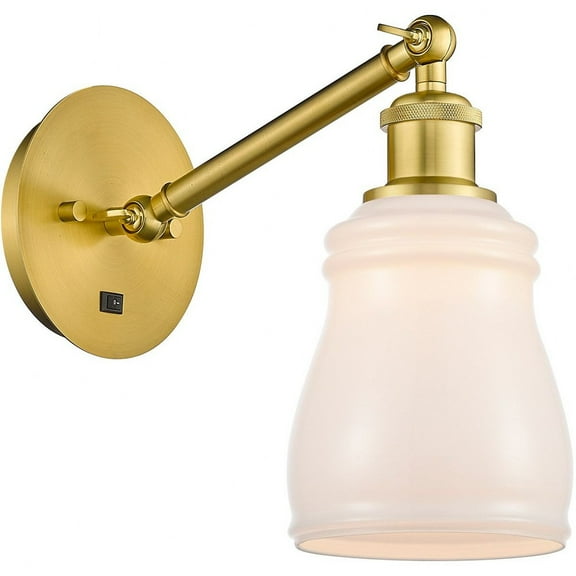 317-1W-SG-G391-LED-Innovations Lighting-Caledonia - 1 Light Wall Sconce In Industrial Style-11.38 Inches Tall and 5.3 Inches Wide Satin Gold White