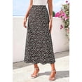 thumbnail image 6 of FreshPretty Satin Skirts for Women Trendy Spring Summer High Waisted Leopard Print Cocktail Wedding Long Silk Midi Skirt, 6 of 8