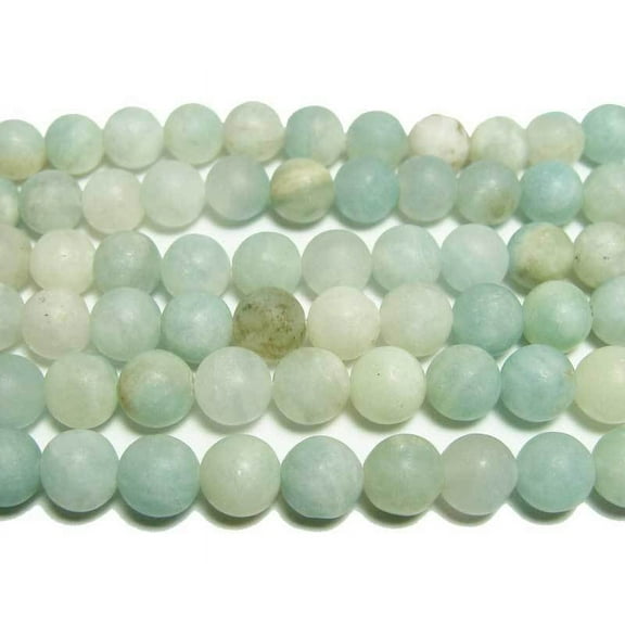 6mm 15.5 Inches Aquamarine Matte Round Beads Genuine Gemstone Natural Jewelry Making