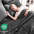 thumbnail image 3 of King Size Comforter Set Dark Grey, 7 Pieces Bed in a Bag, Grey Size, All Season Bedding Sets with Stitch Quilted Comforter, Flat Sheet, Fitted Pillowcases, 3 of 4