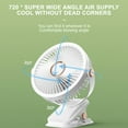 thumbnail image 4 of Harlier Portable Clip On Fan, Small USB Fan Battery Operated, 3 Speed Rechargeable Mini Fan With LED Light, 360° Rotate Personal Cooling Desk Fan for Stroller Travel Camping Golf Gym, 4 of 9