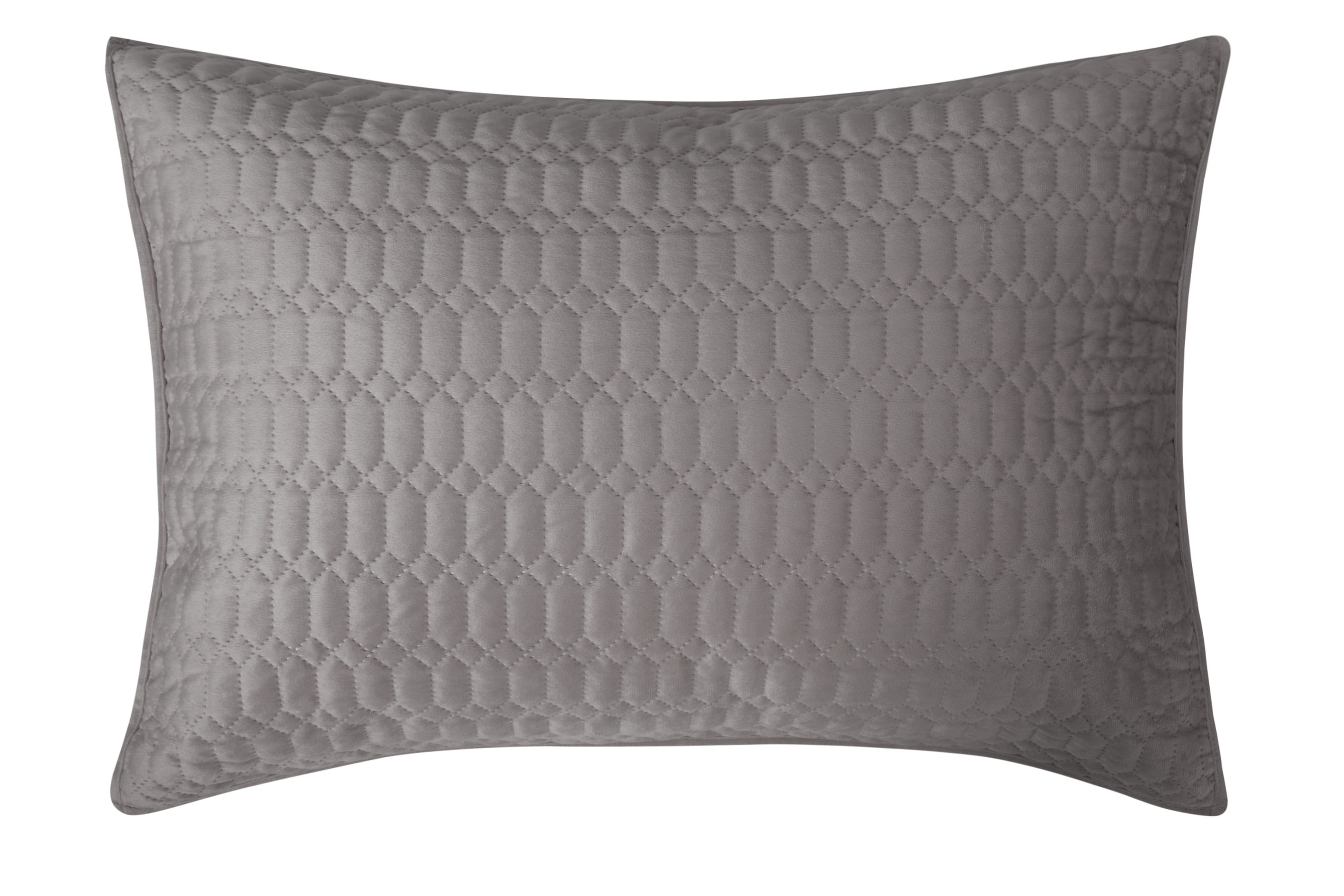 Mainstays Silver Poly Plush Velvet Geometric Stitched 2-Piece Quilt Set with Sham, Twin