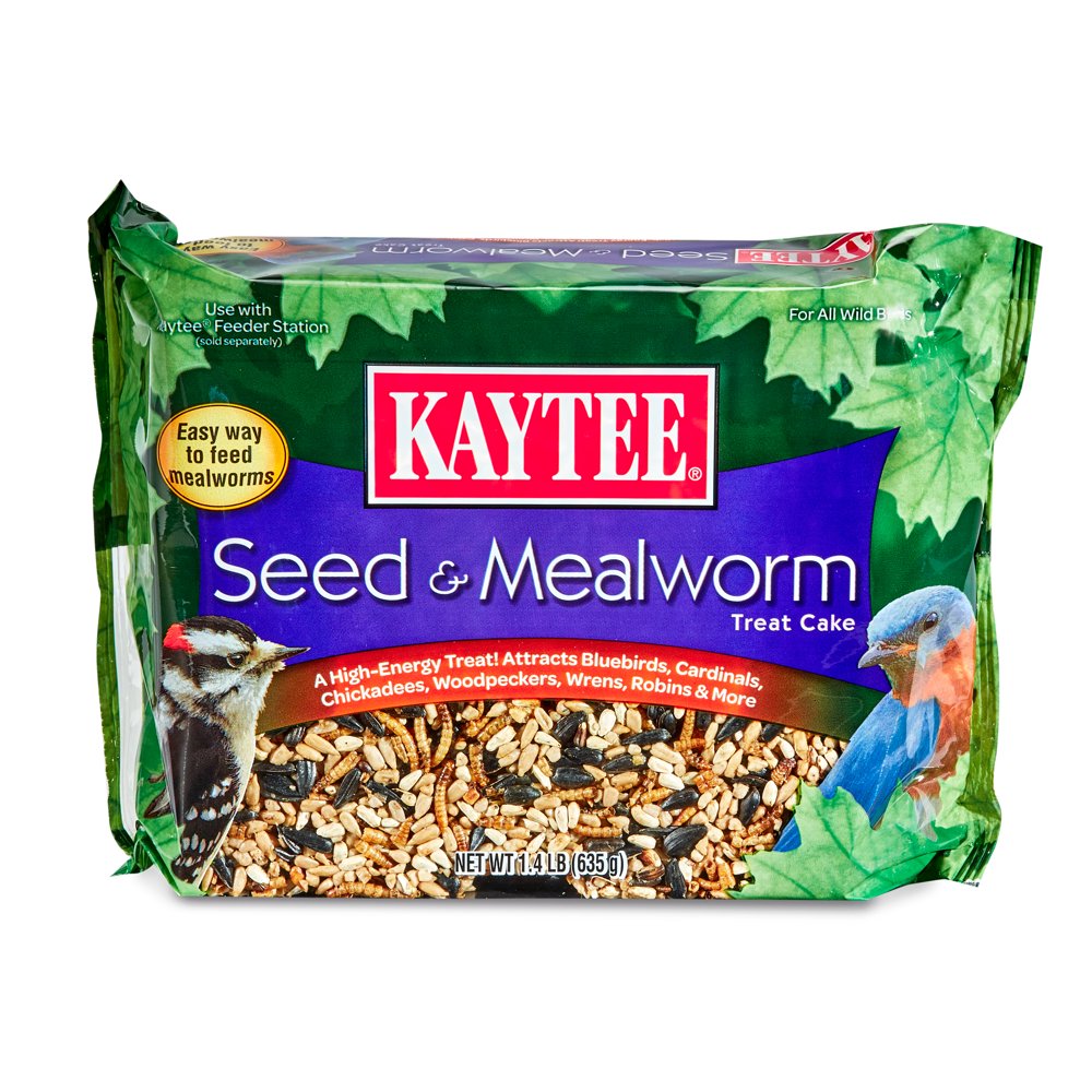 Kaytee Wild Bird Seed & Mealworm Treat Cake, 1.4 lb