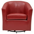 thumbnail image 3 of Pemberly Row Modern 17.5" Bonded Leather Swivel Chair in Red, 3 of 8