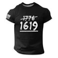 thumbnail image 4 of TSADFHJI Men's Independence Day Flag Print Two Stitched Spring/Summer Leisure Sports Comfortable Breathable Sweat Absorbing Crew Neck Short Sleeved T Shirt Xxl Black, 4 of 4
