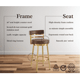 thumbnail image 2 of Madrid 26" Swivel Counter Stool in Gold Brushed Stainless Steel with Vintage Coffee Faux Leather, 2 of 11