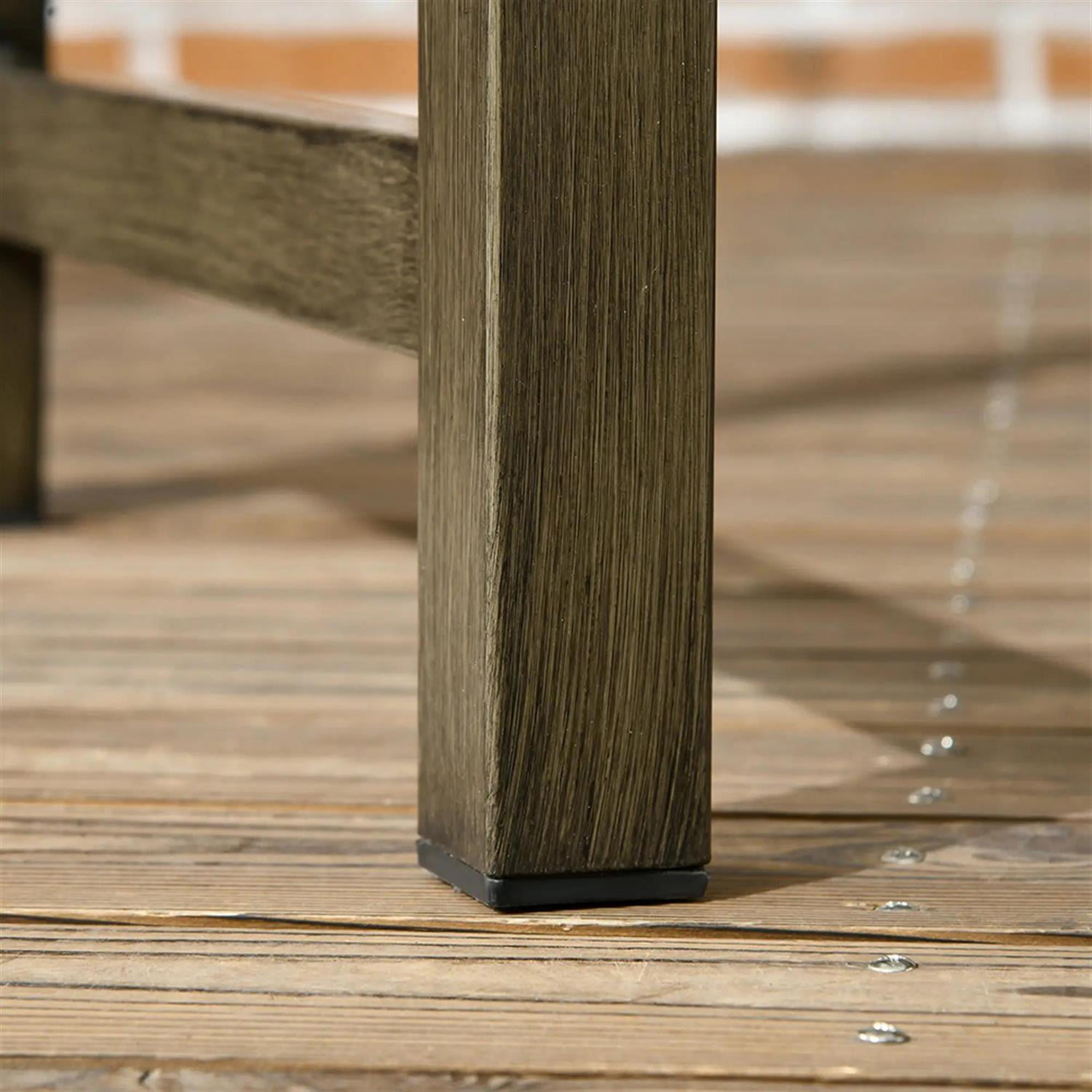 Demi Bonn 2-Person Patio Garden Bench Metal Porch Bench, Outdoor Benches Furniture with Wood Look for Backyard, Park, Lawn, Yard, Black