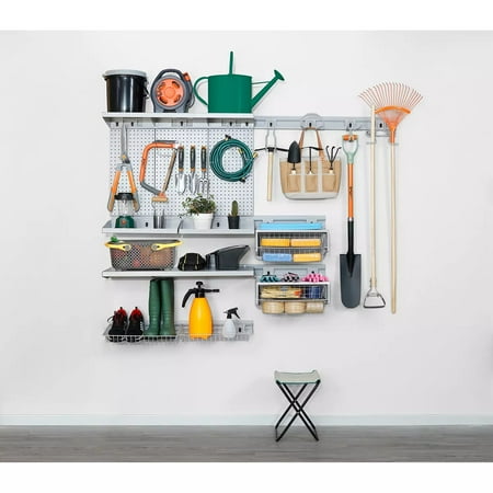 HAUS 18014 59-Piece Quick-Release Snap Rail Garage Organization System Kit