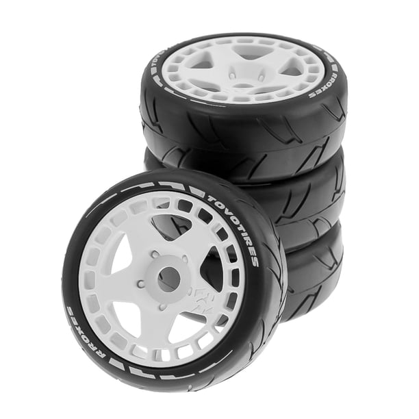 4 llantas y áticos de buje 1/8 con bujes de 17 mm, áticos de repuesto para en funcionamiento Blanco Zulema neumáticos de coche rc