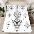 thumbnail image 2 of Homewish Retro Boho Moth Queen Sheet Sets,Bohemain Style Flat Sheet,Gothic Moon Print Queen Fitted Sheet For Girls Kids,Ultra Soft Home Decor,4 Pieces, 2 of 7