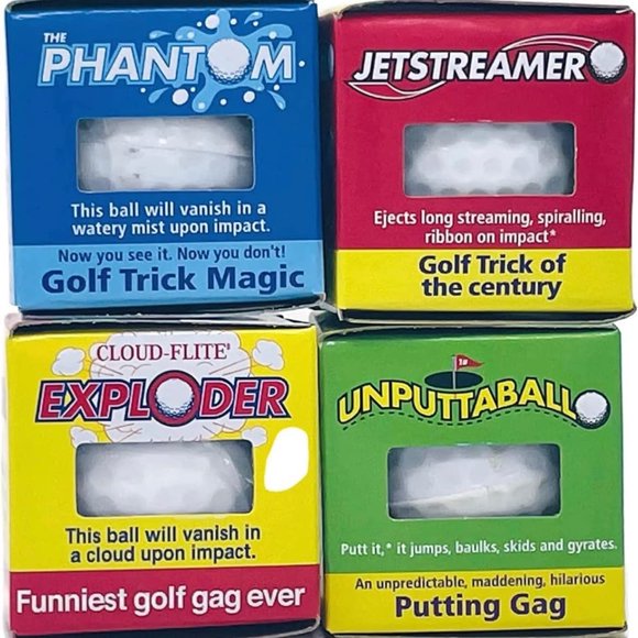 Pelotas de golf Trick Golfball Company Exploding, paquete de 4