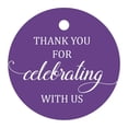 thumbnail image 1 of 100 Pcs Personalized Round Paper Tags - Thank You For Celebrating With Us Wedding Favor Gift Hang Tags Circle, 1 of 1