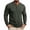 Army Green, variant on Men Long Sleeve Solid Crew Neck Henley T Shirt Four Button Notch Placket Soft Cotton Blend Curved Hem Regular Fit Daily Layering Casual Base Tee Green M