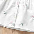 thumbnail image 7 of vdgthytj Girls Summer Button down Shirt Lace Trim Floral Embroidered Lapel Short Sleeve Tee Top Kids Clothes 3-12 Years, 7 of 7