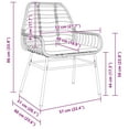 thumbnail image 2 of vidaXL Garden Chairs 2 pcs with Cushions Brown Poly Rattan, 2 of 5