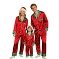 thumbnail image 4 of Niaviben Family Christmas Pajamas Matching Sets Silk Christmas Pajamas for Family Christmas Onesie for Family Fall Matching Outfits Matching Family Pjs Family Christmas Pajama Sets Red 3M, 4 of 8