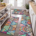 thumbnail image 2 of Multicolor Ethnic Geometric Pattern Kitchen Rugs Sets Of 3,Kitchen Runner Rugs Non Skid Washable,Decorative Kitchen Floor Mats for Kitchen,Sink,Laundry,17"x30"+ 17"x47" + 17"x59", 2 of 6