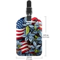thumbnail image 6 of Square 2Pack PU Leather American Flag and Plants Cruise Luggage Tag with Privacy Cover and Name ID Tag for Travel Handbags Backpacks Luggage Tags, 6 of 6