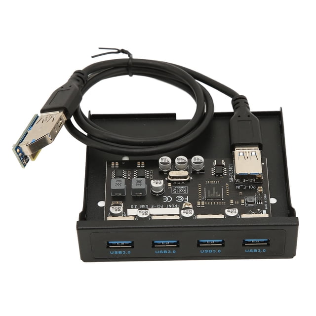 Hub PCIE a USB 3.0 del panel frontal de 4 puertos con lector de tarjetas Hilitand